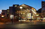 Photograph of a winter dusk light on Courier mall in Annecy