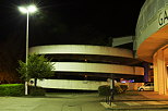 Night view of Galeries Lafayette parking in Annecy