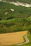 Photo d'un paysage  rural autour du château d'Arcine en Haute Savoie