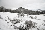 Photo d'un paysage rural enneig entre Chaumont et Musiges en Haute Savoie