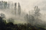 Image of the mist of an autumn morning on the french countryside