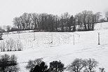 French countryside landscape in winter near Chaumont