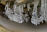 Photographie de glaons suspendus au dessus du Fornant en Haute Savoie