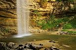 Photo du Saut Girard dans la lumire du soleil couchant - Cascades du Hrisson - Jura