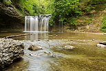 Picture of Herisson river and Gour Bleu waterfall in french Jura