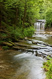 Photo de la cascade du Gour Bleu sur le torrent du Hrisson dans le Jura