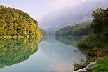 Photo d'un paysage d'automne sur les berges du Rhne