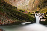 Image of an autumn waterfall on Cheran river