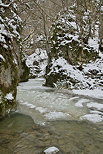 Photographie du canyon du Fornant pris par la glace pendant l'hiver 2012