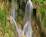 Photographie d'un dtail de la partie suprieure de la cascade de Glandieu