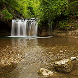 Photo de la cascade du Gour Bleu sur le Hrisson dans le Jura