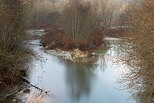 Image de la rivière des Usses en hiver près d'Usinens