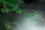 Photo des embruns de la cascade de la Dorches