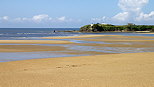 Photo d'une plage de sable au bord de l'atlantique près de Guidel en Bretagne
