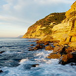 Image of a morning light on the mediterranean sea at Bau Rouge beach