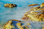 Image en pose longue ralise au bord de la mer Mditerrane au Pradet