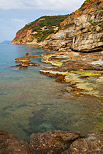 Photographie de la plage du Bau Rouge  Carqueiranne sous une aube nuageuse