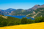 Mountain landscape around Serre Ponon lake