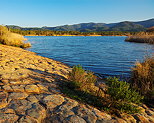 Photo de la lumire d'hiver au bord du lac des Escarcets dans la Plaine des Maures