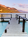 Photographie du lac d'Annecy en fin de journe au printemps