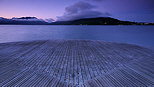 Image du lac d'Annecy au lever du jour