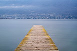 Picture of a wood deck on Bourget lake