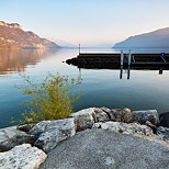 Image du lac du Bourget et de ses montagnes vu du port de Chtillon Chindrieux