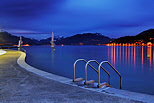 Photo of Imperial beach on Annecy lake at blue hour