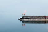 Photo of Geneva lake at dusk in Thonon les Bains