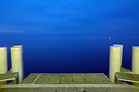 Image of Geneva lake seen from the end of the deck in Thonon les Bains