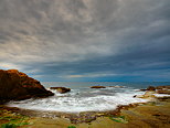 Photographie HDR de la mer Mditerrane sous un ciel d'orage - Le Bau Rouge - Carqueiranne