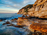 Picture of the morning on the Mediterranean coast in Provence at Bau Rouge beach in Carqueiranne