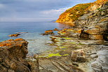 Photographie HDR de la plage du Bau Rouge  Carqueiranne sous un ciel nuageux