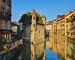 Photograph of Palais de l'Isle monument on Thiou river in Annecy