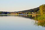 Image of Grande Riviere village and Abbey lake in french Jura