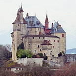 Image of the medieval castle in Menthon Saint Bernard