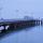 Photo du crépuscule sur le ponton de l'embarcadère à Thonon les Bains