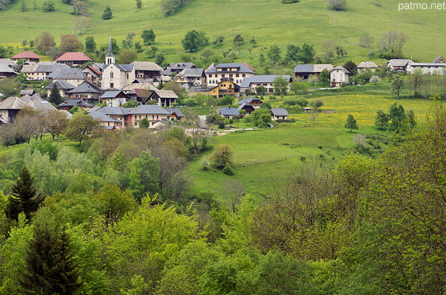 Image of Bellecombe en Bauges village at springtime