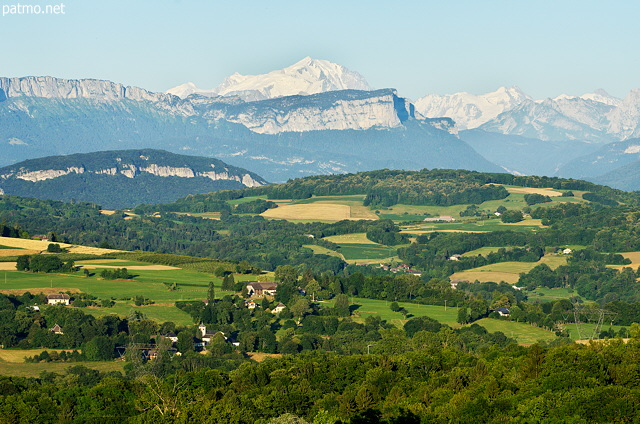 Image of the view on Mont Blanc mountain from Clermon en Genevois