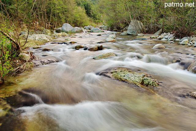 Image of Abatesco river in the mountains of North Corsica