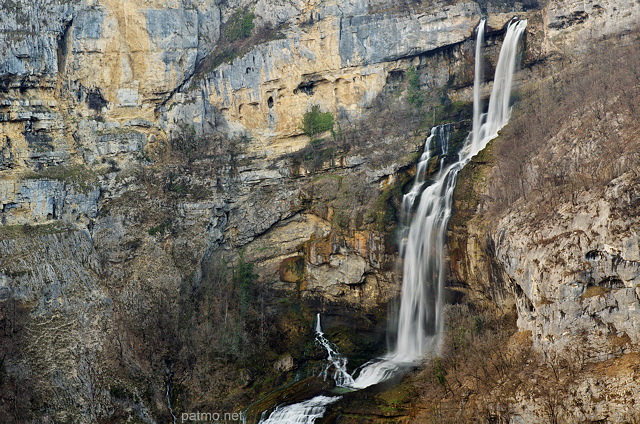 Photographie de la cascade de Charabotte sur la rivière de l'Albarine près d'Hauteville Lompnès