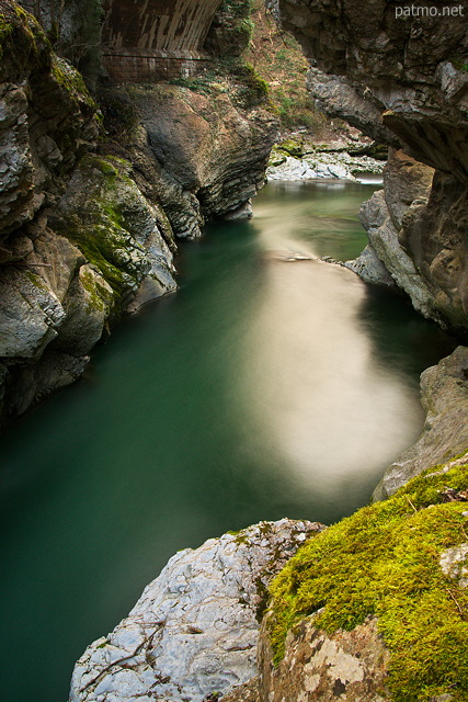 Picture of river Cheran just under Banges bridge in Massif des Bauges Natural Park