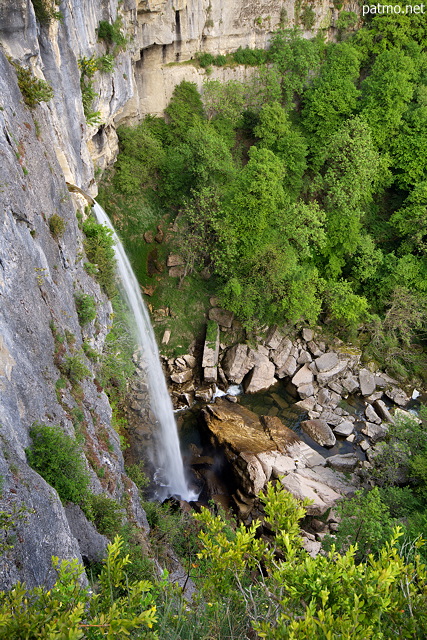 Image of Cerveyrieu waterfall in springtime