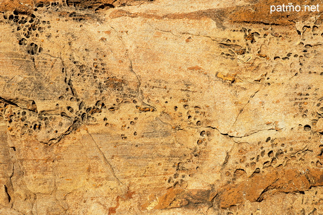 Photographie de détails d'un rocher sur la côte méditerranéenne au Pradet