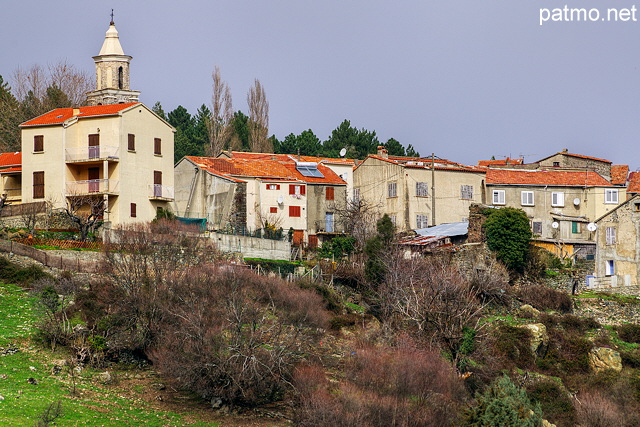 Photo of Vezzani village in the mountains of North Corsica