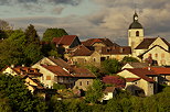 Picture au Chaumont village in France with light and clouds