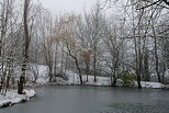 Photo d'un étang en hiver