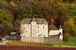 Image de l'automne en Chautagne autour du Château de Mécoras