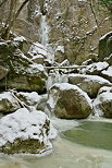 Photo du Fornant sous la neige et la glace autour de la cascade de Barbennaz