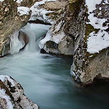 Photograph of the cold water of Fornant river in winter